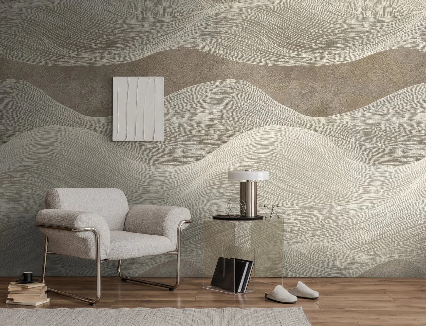 living walls Fototapete Berglandschaft Vlies Matt Braun Grau - Bild 2