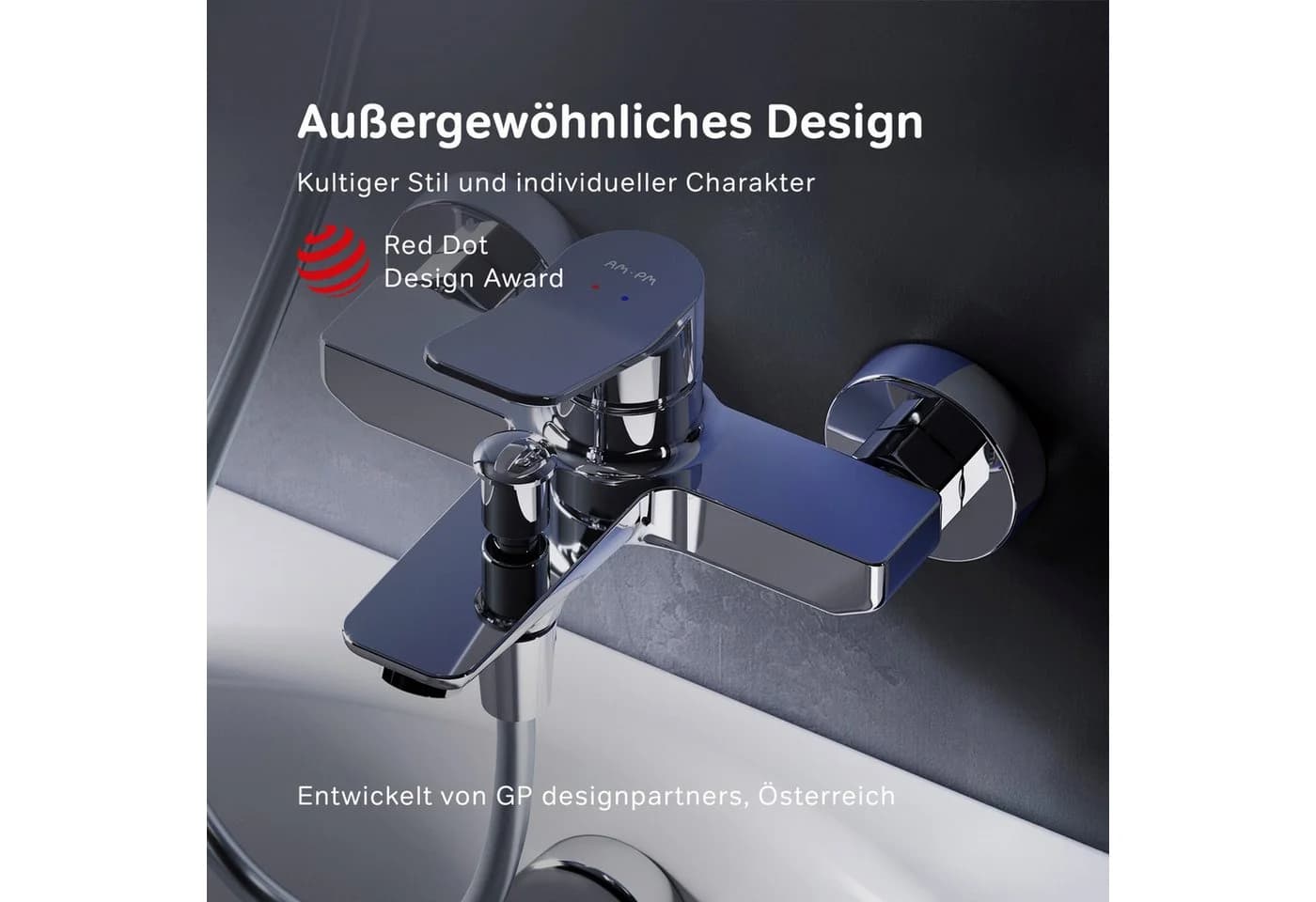 AM.PM X-JOY Badarmatur Wannenarmatur Einhebelmischer Chrom Silber