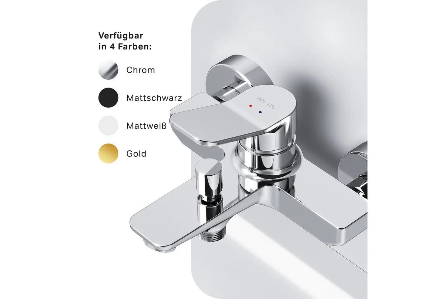 AM.PM X-JOY Badarmatur Wannenarmatur Einhebelmischer Chrom Silber - Bild 4