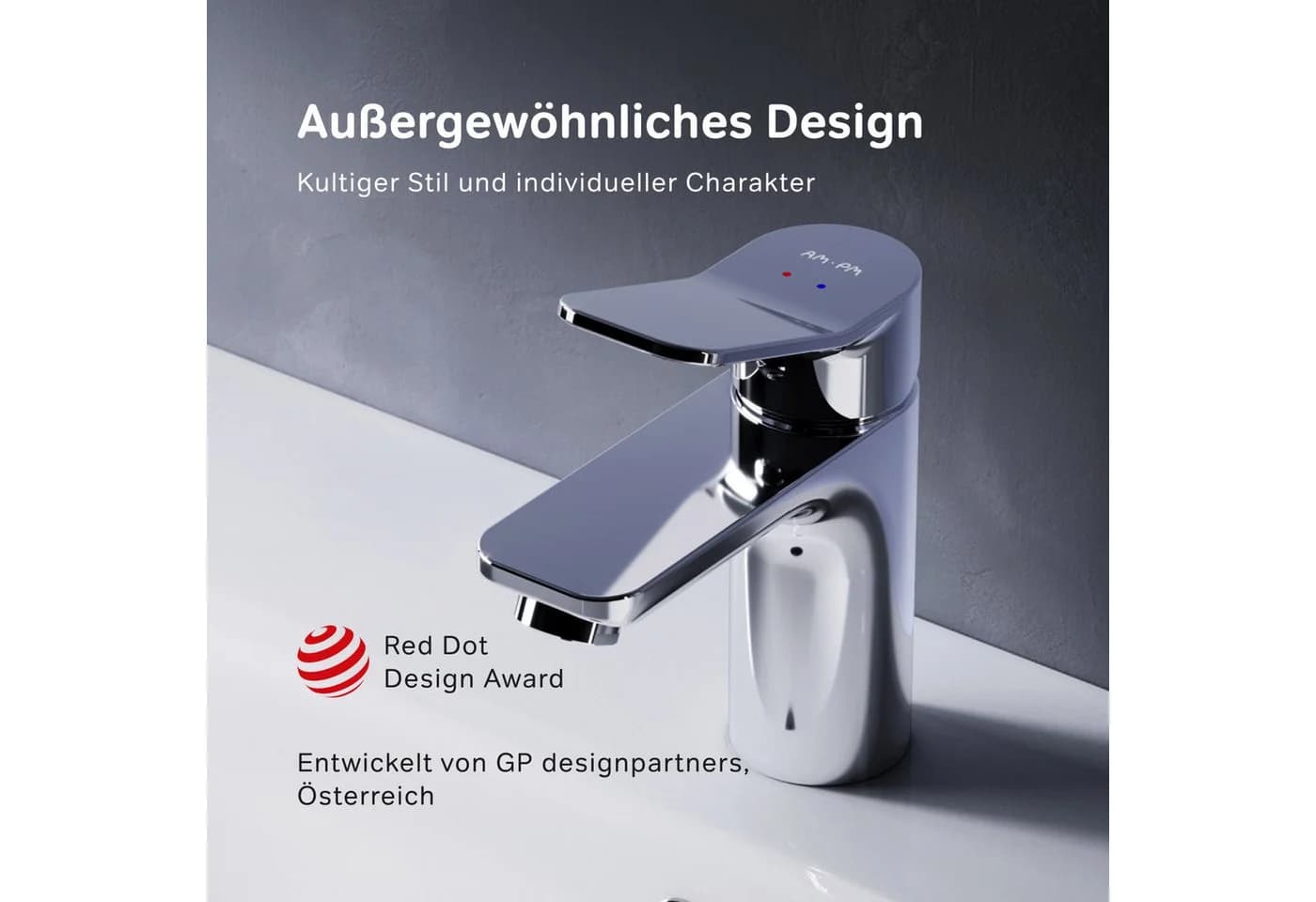 AM.PM Waschtischarmatur X-JOY Chrom Einhebelmischer mit Klick-Ablaufgarnitur