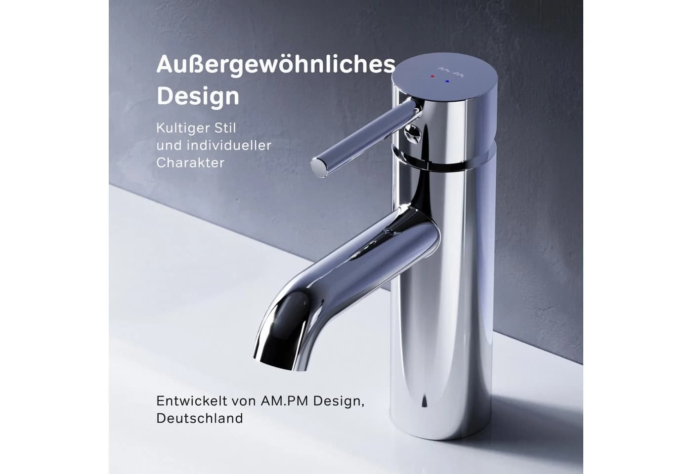 AM.PM Waschtischarmatur SPIKE Einhebelmischer Chrom Silber - Bild 3