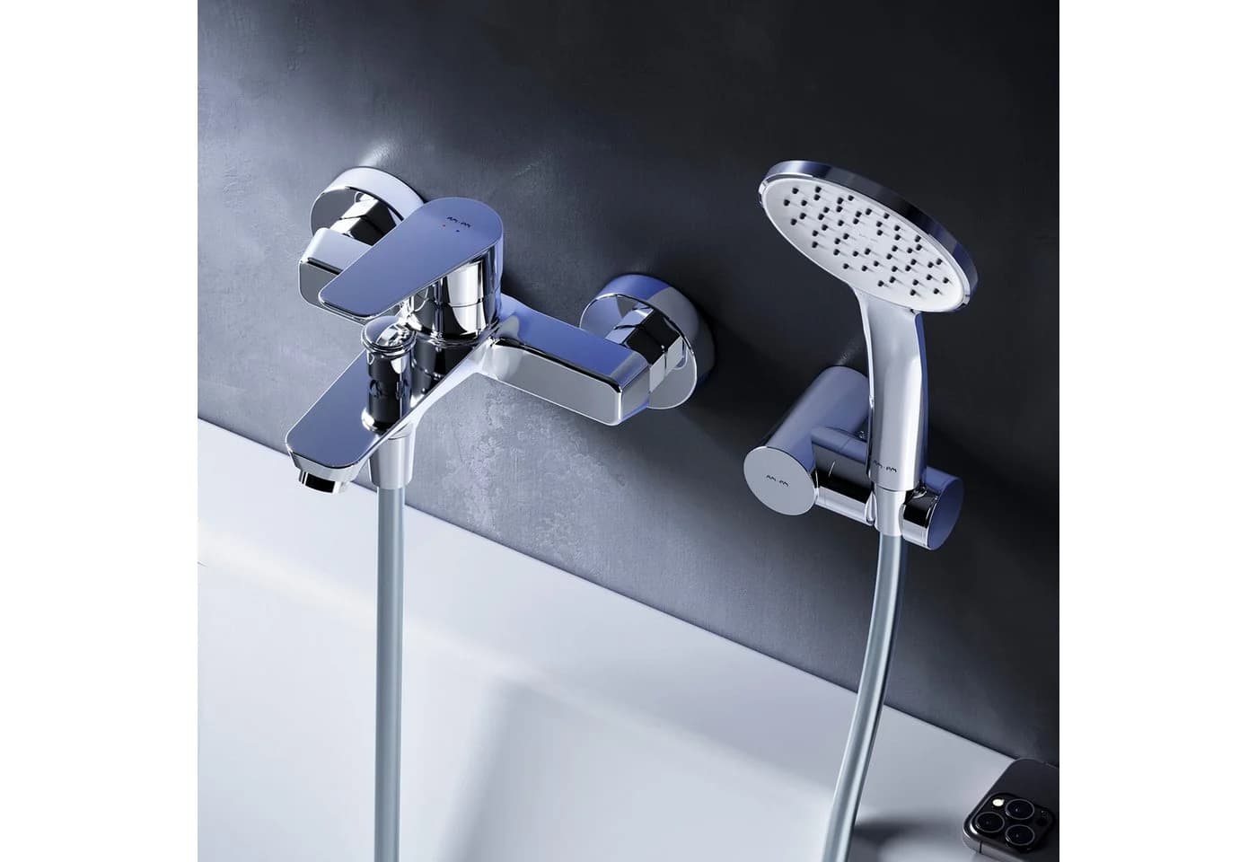 AM.PM Wannenarmatur HIT mit Handbrause und Halterung Chrom Silber - Bild 2