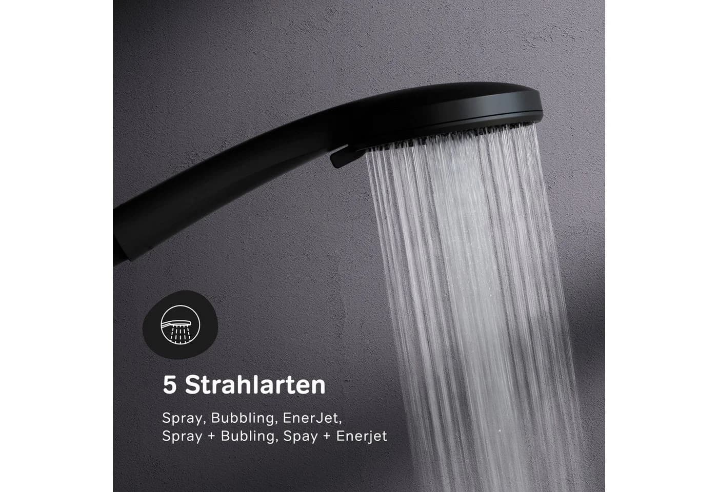 AM.PM Duschsystem PLAY mit Thermostat Regendusche Handbrause Schwarz - Bild 5