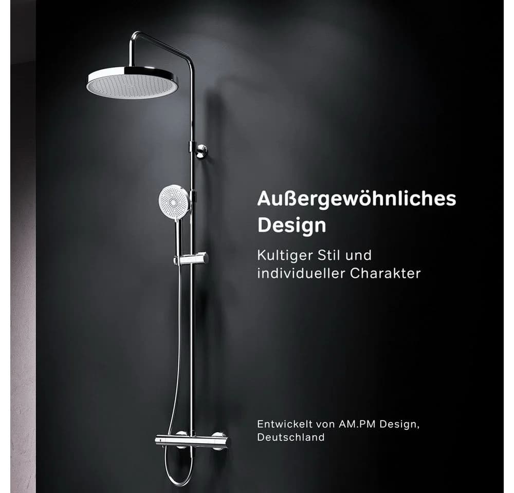 AM.PM Duschsystem PLAY mit Thermostat Regendusche Chrom - Bild 4