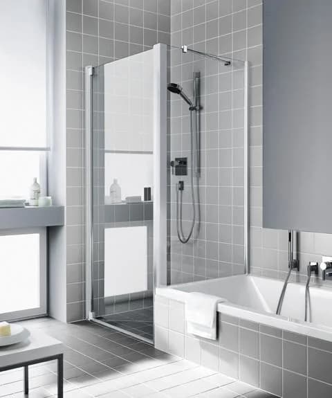 Kermi Raya Seitenwand auf Badewanne Silber Hochglanz