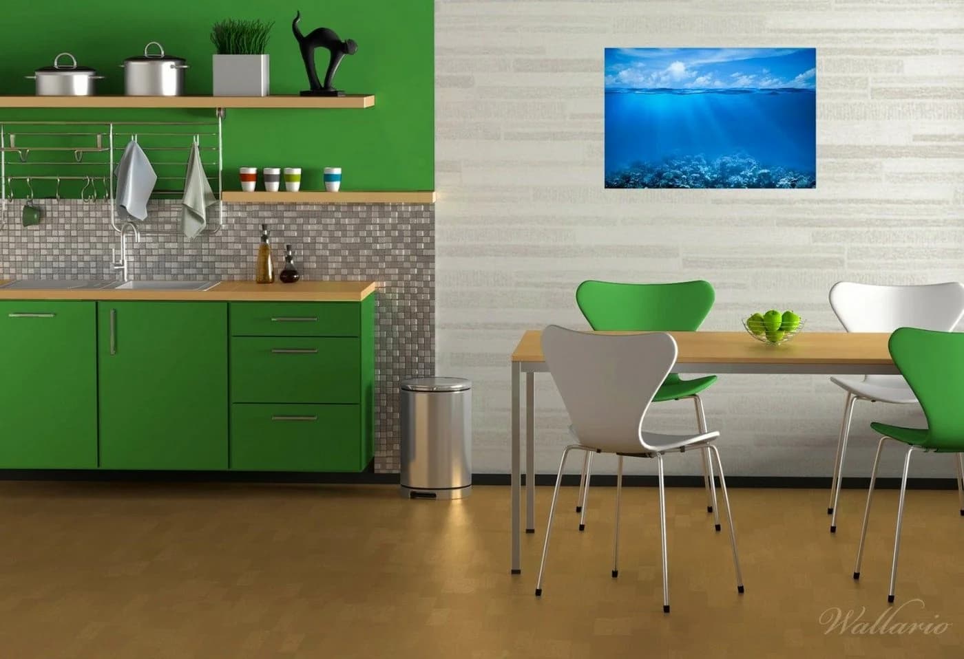 Wallario Wandfolie Unterwasserwelt Meer Blau Selbstklebend PVC