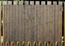 Wallario Sichtschutzzaunmatte Holzpaneel Grau-Braun Bild 1