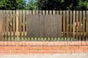 Wallario Sichtschutzzaunmatte Holzpaneel Grau-Braun Bild 3