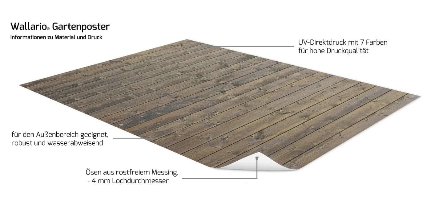 Wallario Sichtschutzzaunmatte Holzpaneel Grau-Braun - Bild 4