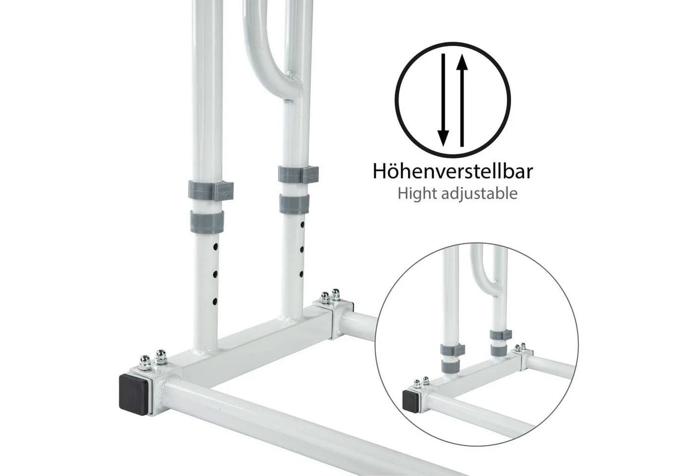 ONVAYA Bett-Aufstehhilfe Weiß Stahlrohr Ergonomischer Griff - Bild 3