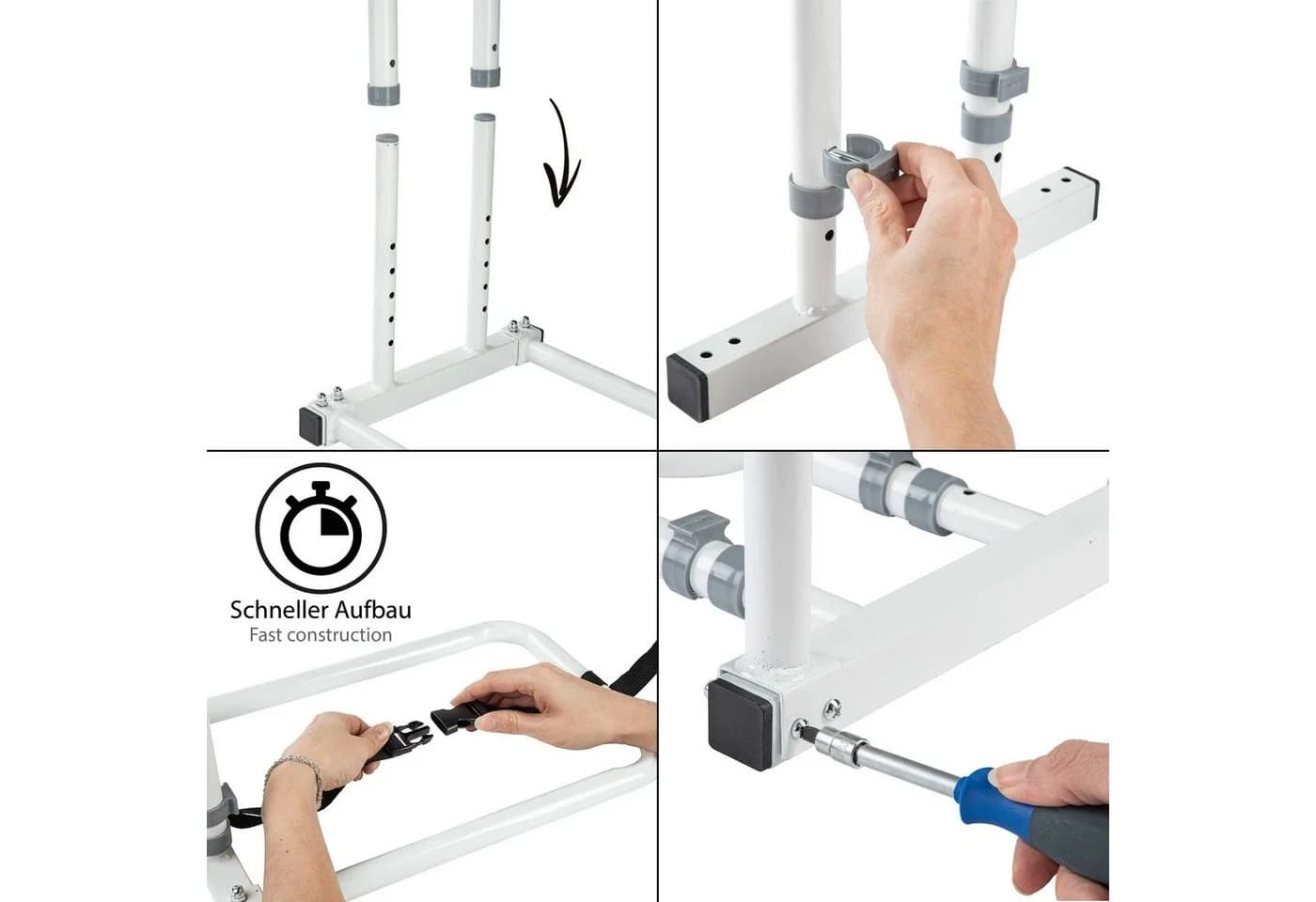 ONVAYA Bett-Aufstehhilfe Weiß Stahlrohr Ergonomischer Griff - Bild 4