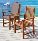 MERXX Gartenstuhl Montana 2er Set Braun Massivholz mit Kissen Bild 2