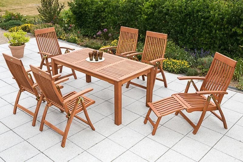 MERXX Gartentisch Bordeaux Braun Eukalyptus