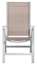 MERXX Gartenstuhl Amalfi 2er Set Grau Taupe Aluminium Verstellbar Bild 3