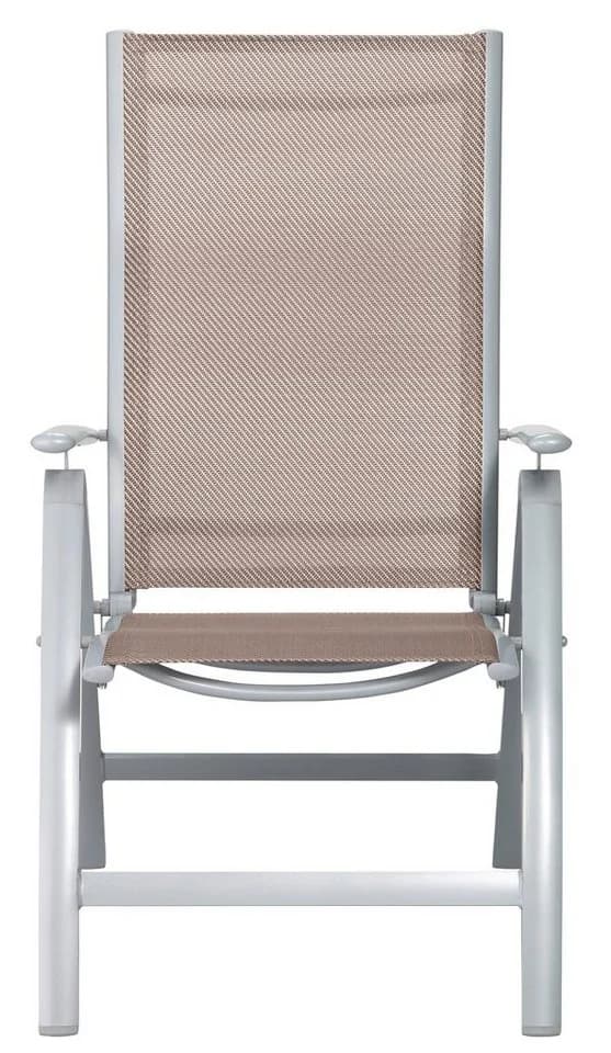 MERXX Gartenstuhl Amalfi 2er Set Grau Taupe Aluminium Verstellbar - Bild 3