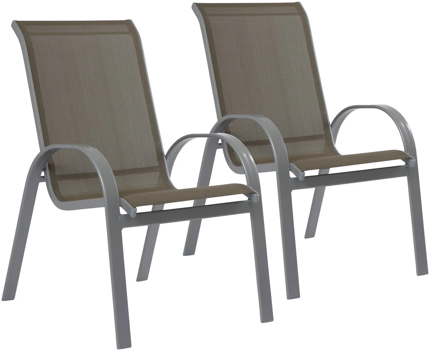 MERXX Gartenstuhl Amalfi 2er Set Grau Stapelbar