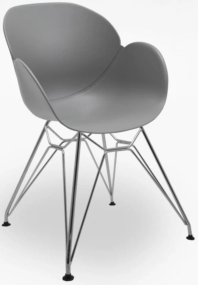 NIEHOFF SITZMÖBEL Schalenstuhl SUSHI Grau 4er Set mit Trapezgestell - Bild 2