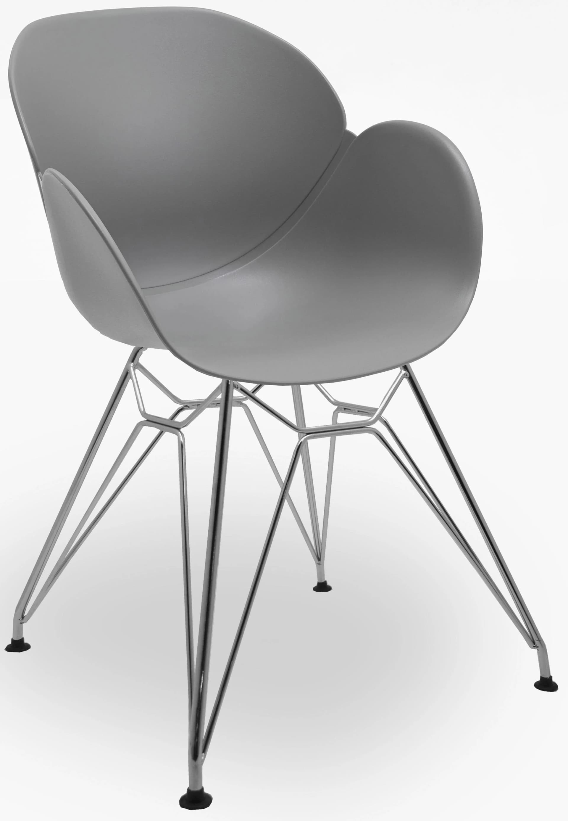 NIEHOFF SITZMÖBEL Schalenstuhl SUSHI Grau 4er Set mit Trapezgestell - Bild 4