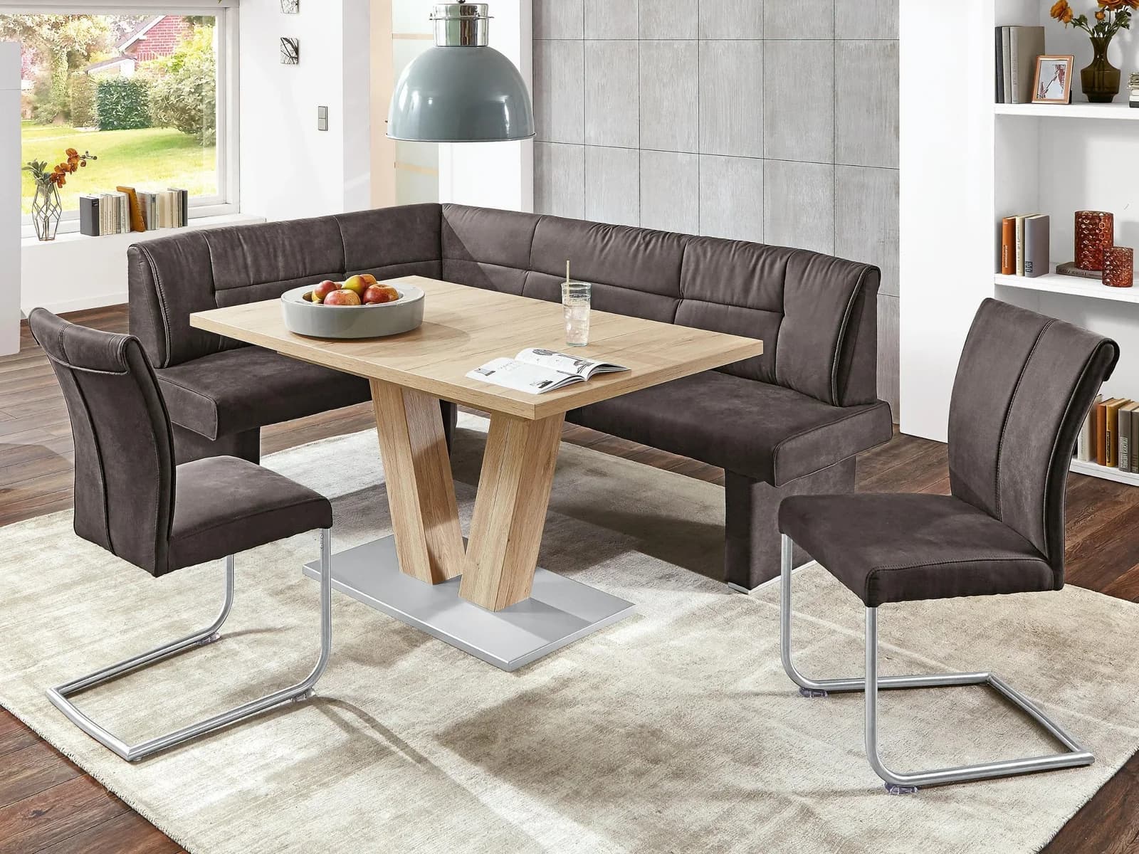Moderne Eckbank in Anthrazit