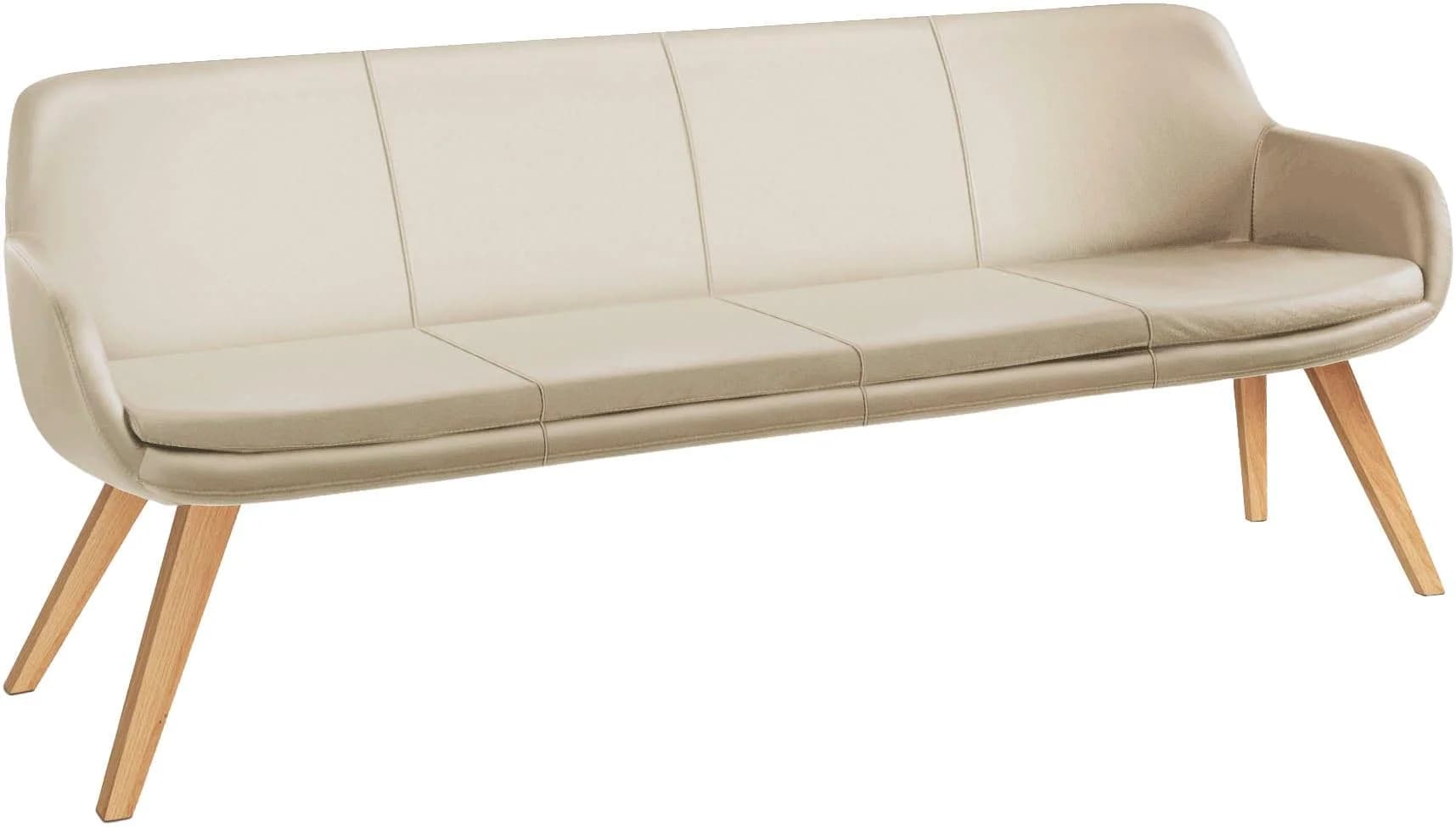 Essbank Tavia Musterring Beige Eiche Massiv