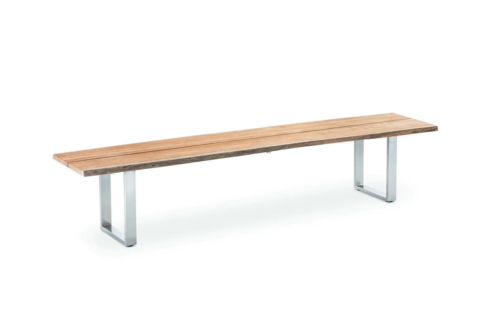Niehoff Gartenbank Solid Teak Massiv mit Edelstahl-Gestell