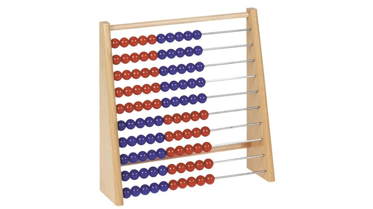 Betzold Rechenrahmen Groß 100 Kugeln Rot/Blau Lernhilfe Mathematik