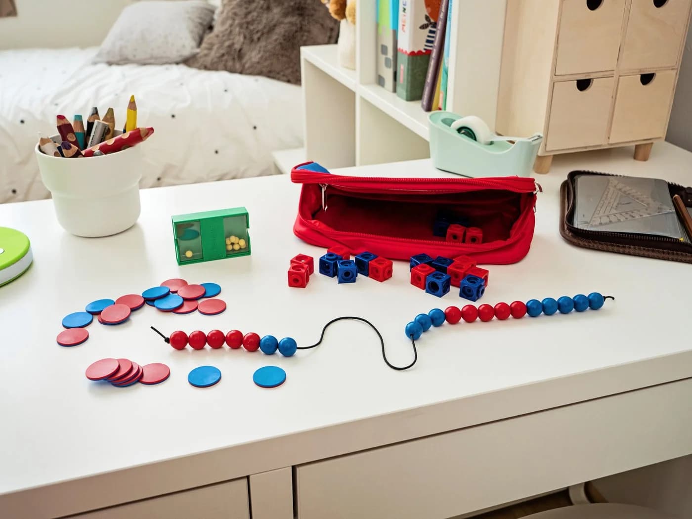Betzold Schüler-Rechen-Set im Mäppchen – Rot/Blau Lernspielzeug - Bild 4