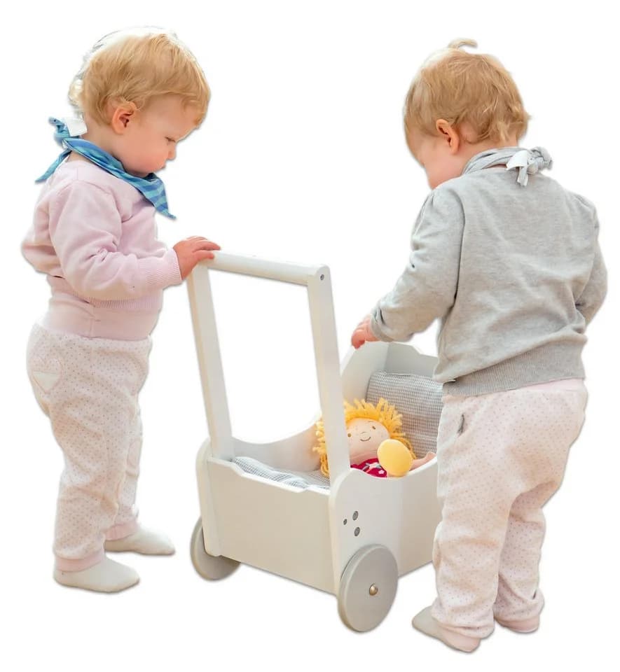 Betzold Puppenwagen aus massivem Buchenholz weiß - Bild 5