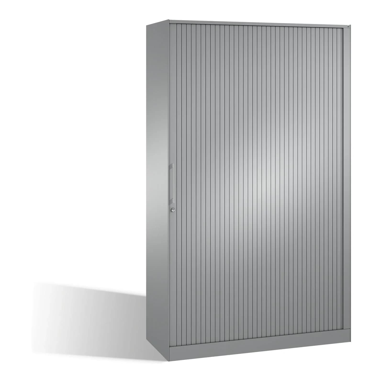 C+P Aktenschrank Asisto mit Rollladen, 5 Ordnerhöhen, Weißaluminium