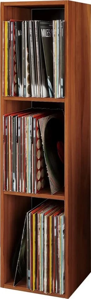 VCM Holz Schallplatten Regal Stand Regal mit 3 Fächer für 100 Schallplatten - Bild 3