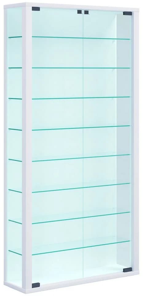VCM Glasvitrine hängend Weiß ESG-Sicherheitsglas 8 Böden - Bild 2