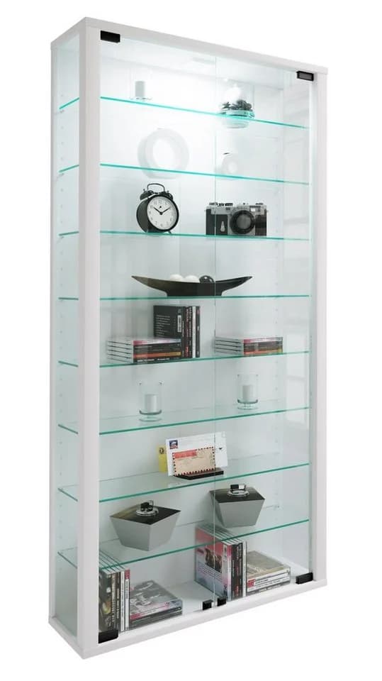 VCM Glasvitrine hängend Weiß ESG-Sicherheitsglas 8 Böden - Bild 3