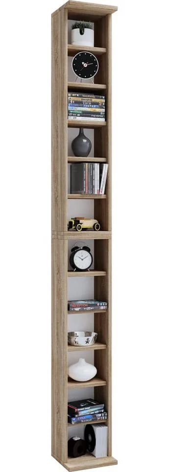 VCM Standregal Bigol Holzstruktur Braun CD DVD Aufbewahrung - Bild 3