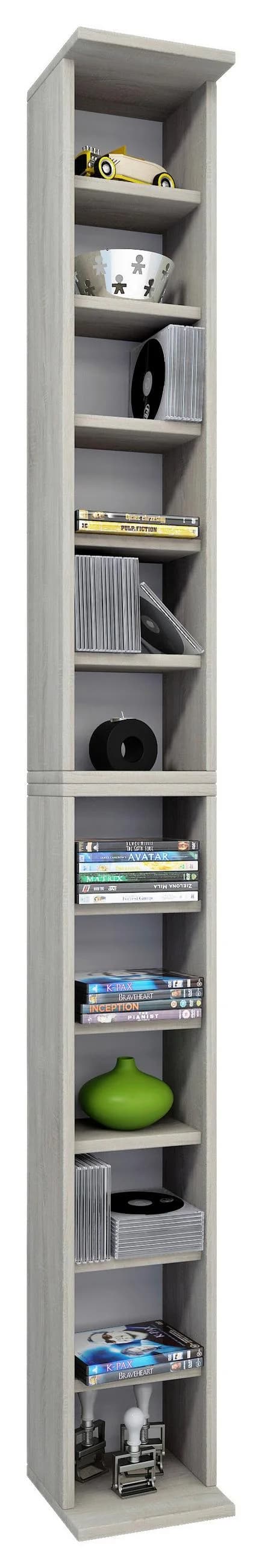 VCM Standregal Bigol Holzstruktur Braun CD DVD Aufbewahrung - Bild 5