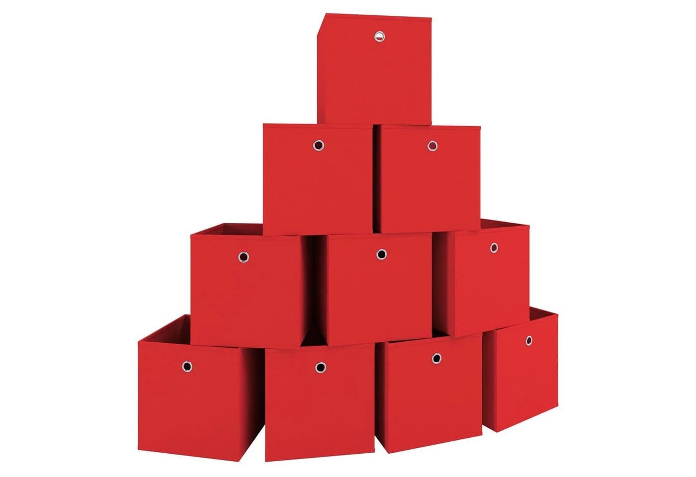VCM 10er Set Faltbox Rot Stoff Aufbewahrungsbox - Bild 2