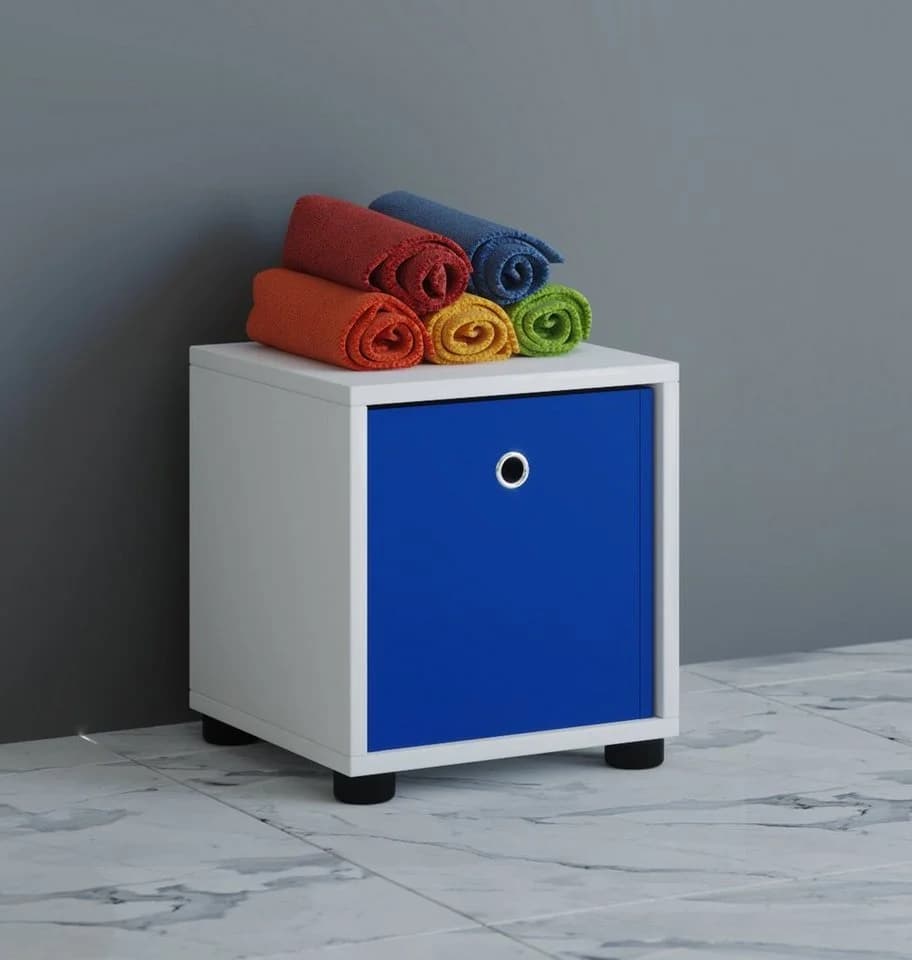 VCM Midischrank Benos-1 Weiß Holzstruktur Badregal - Bild 2
