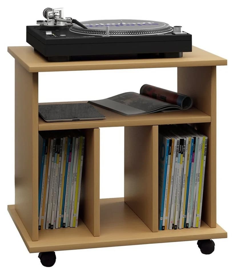 VCM Wohnzimmertisch Retal Schallplatten-Regal Braun Buche - Bild 3