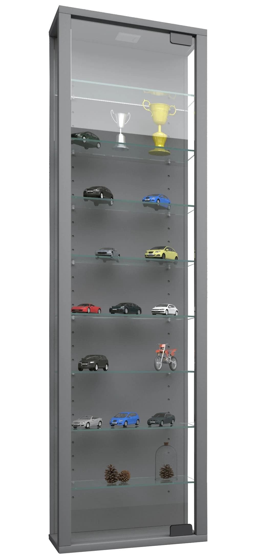 VCM Hängevitrine Stano Maxi Silber Glasvitrine mit ESG-Sicherheitsglas - Bild 2