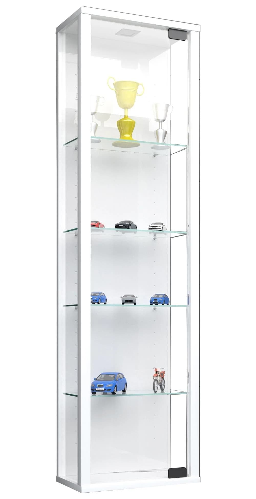 VCM Wandvitrine Stano Mini Weiß ESG-Sicherheitsglas 4 Böden - Bild 2