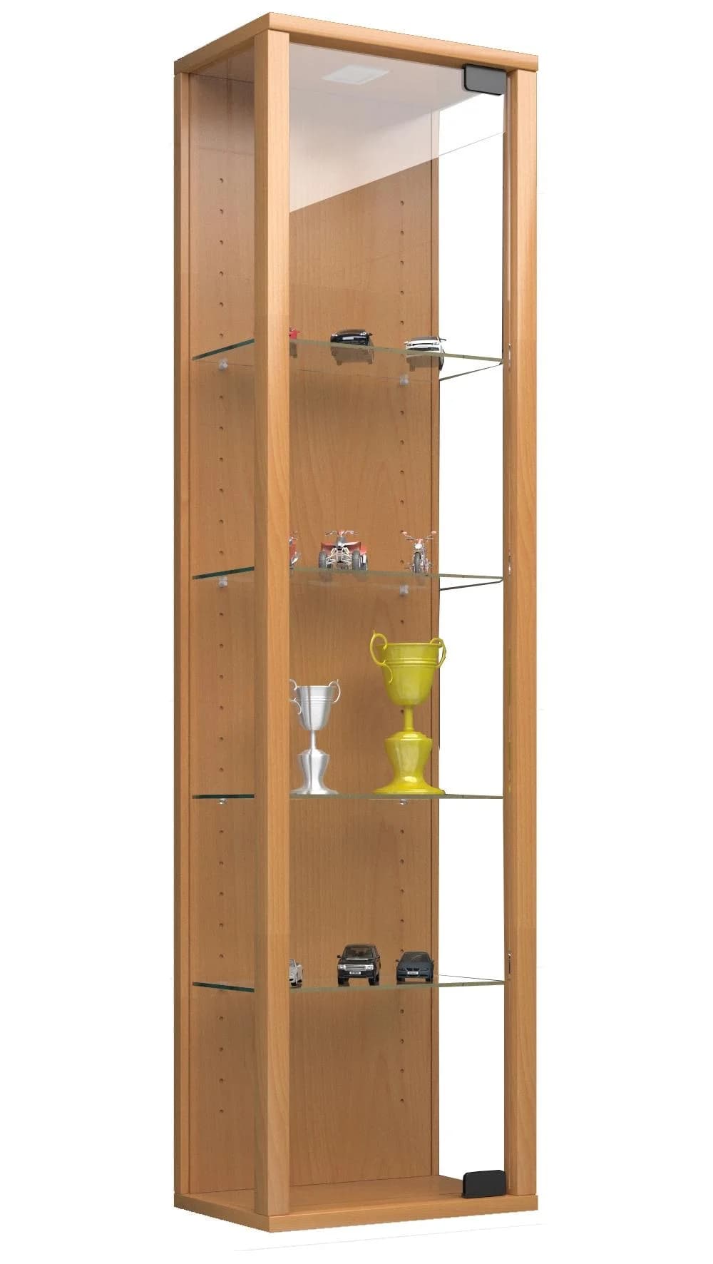 VCM Wandvitrine Stano Mini Glas mit Holzstruktur Braun - Bild 2