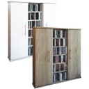 VCM CD Regal Santo Weiß mit Glastür und 15 Böden Bild 1
