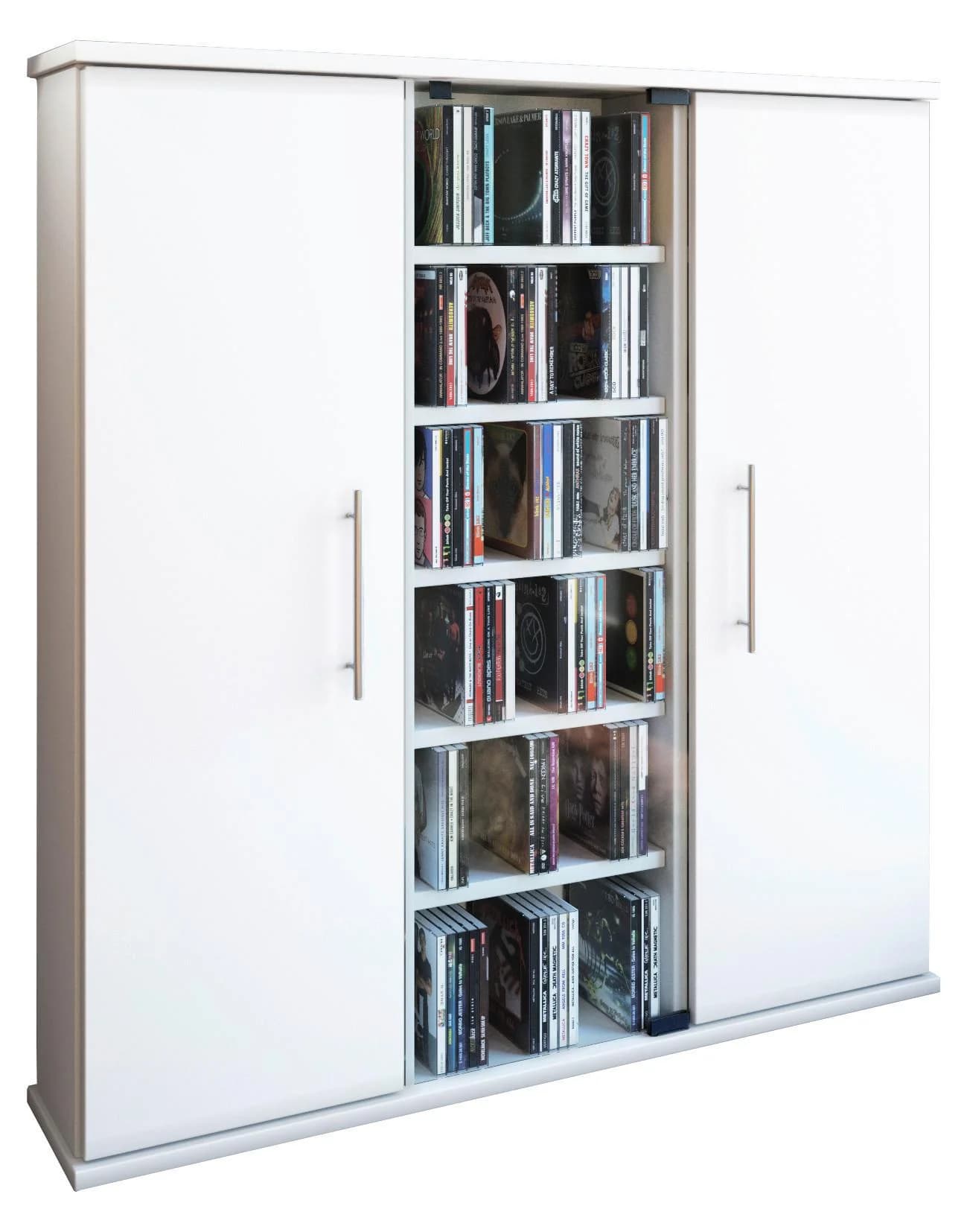 VCM CD Regal Santo Weiß mit Glastür und 15 Böden - Bild 2