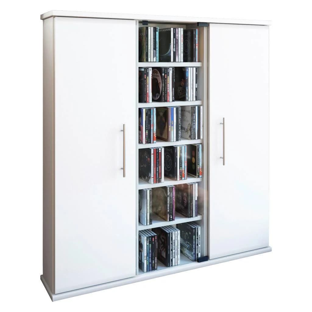 VCM CD Regal Santo Weiß mit Glastür und 15 Böden - Bild 3
