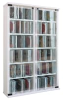 VCM Media-Regal Weiß mit Glastüren für CDs und DVDs Bild 2