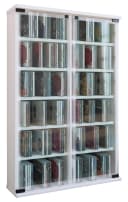 VCM Media-Regal Weiß mit Glastüren für CDs und DVDs Bild 3