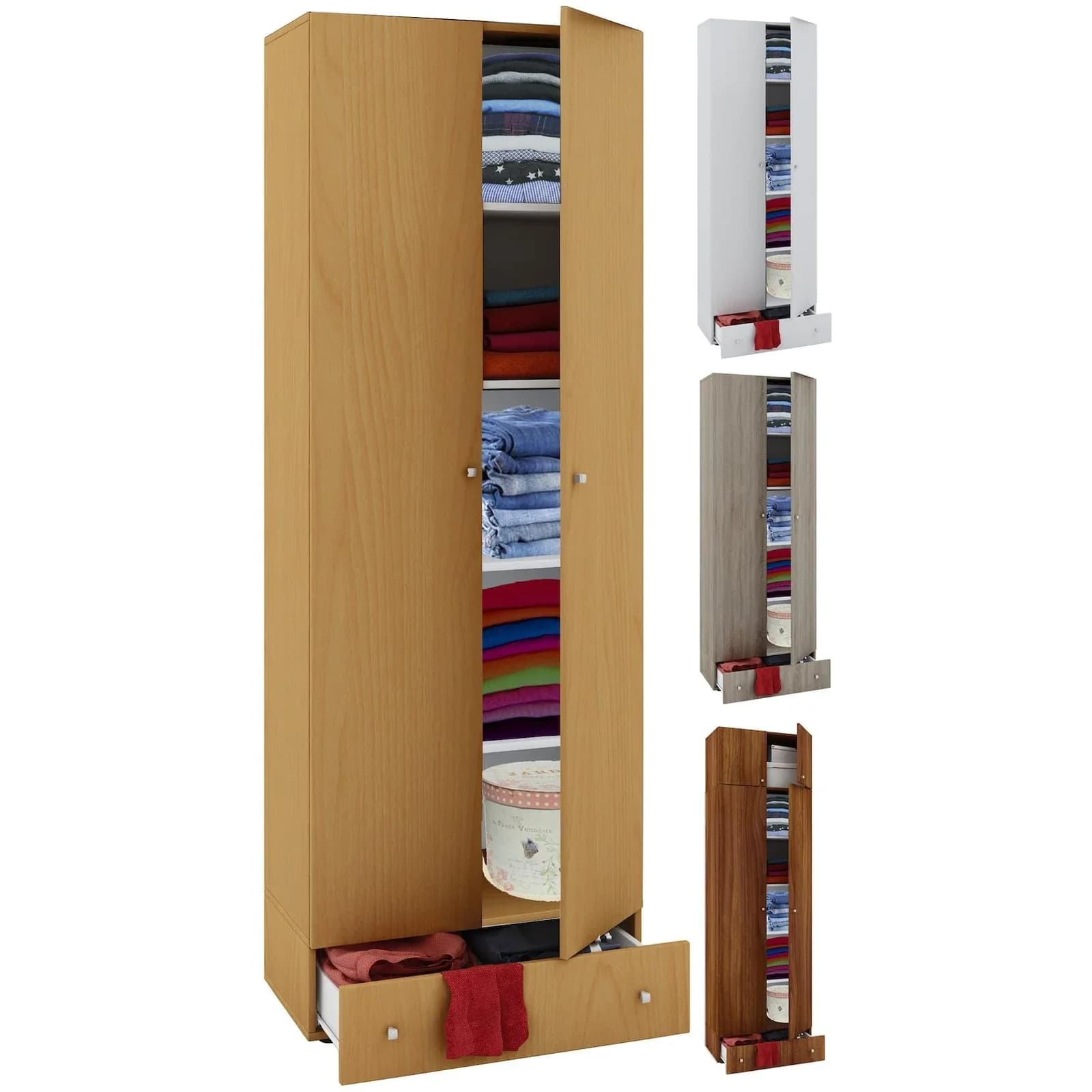 VCM Kleiderschrank Vandol S Buche 2 Drehtüren