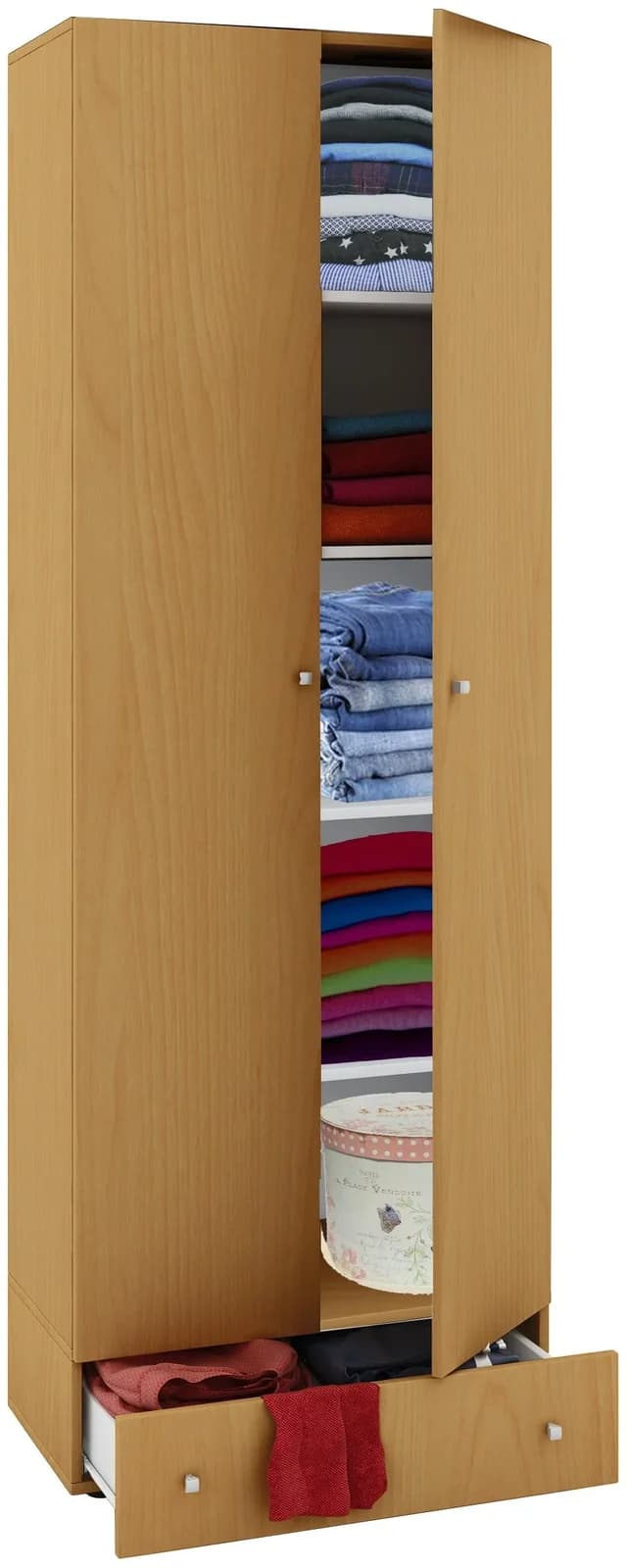 VCM Kleiderschrank Vandol S Buche 2 Drehtüren - Bild 2