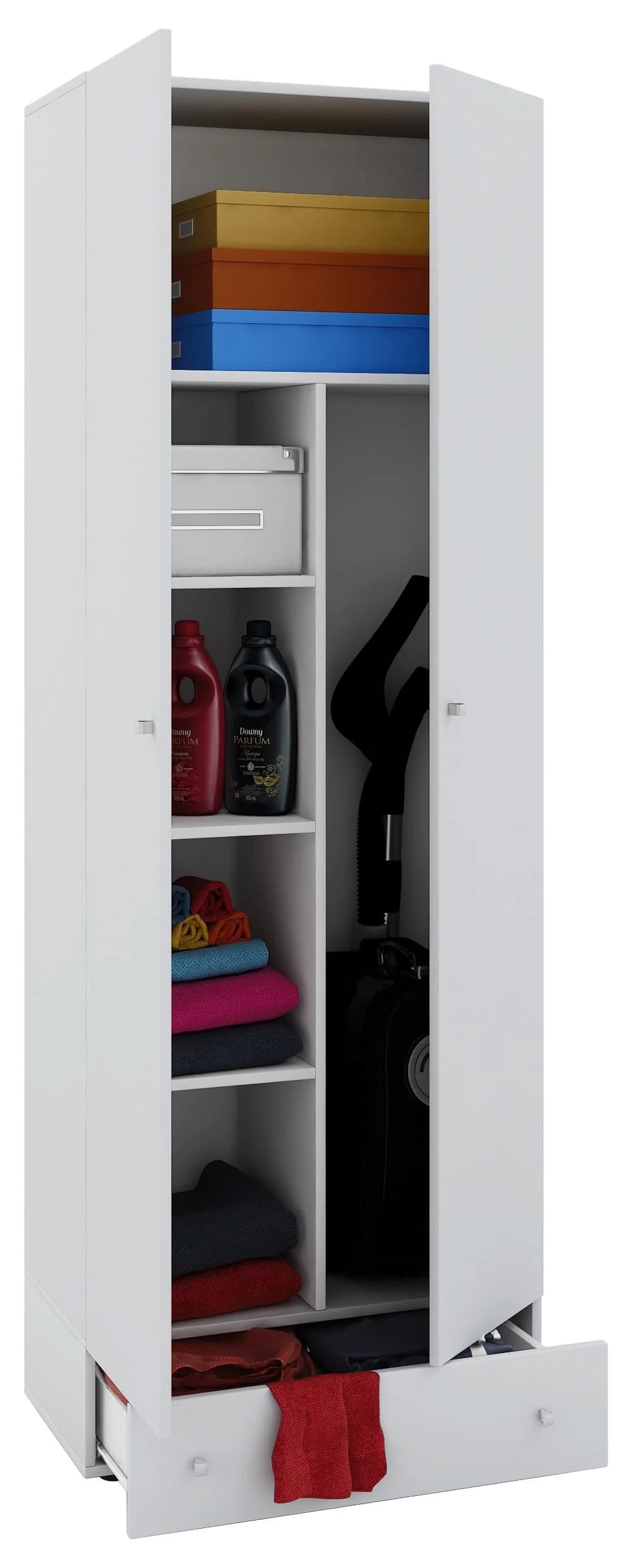 VCM Mehrzweckschrank Vandol S Weiß Holz 6 Fächer - Bild 2