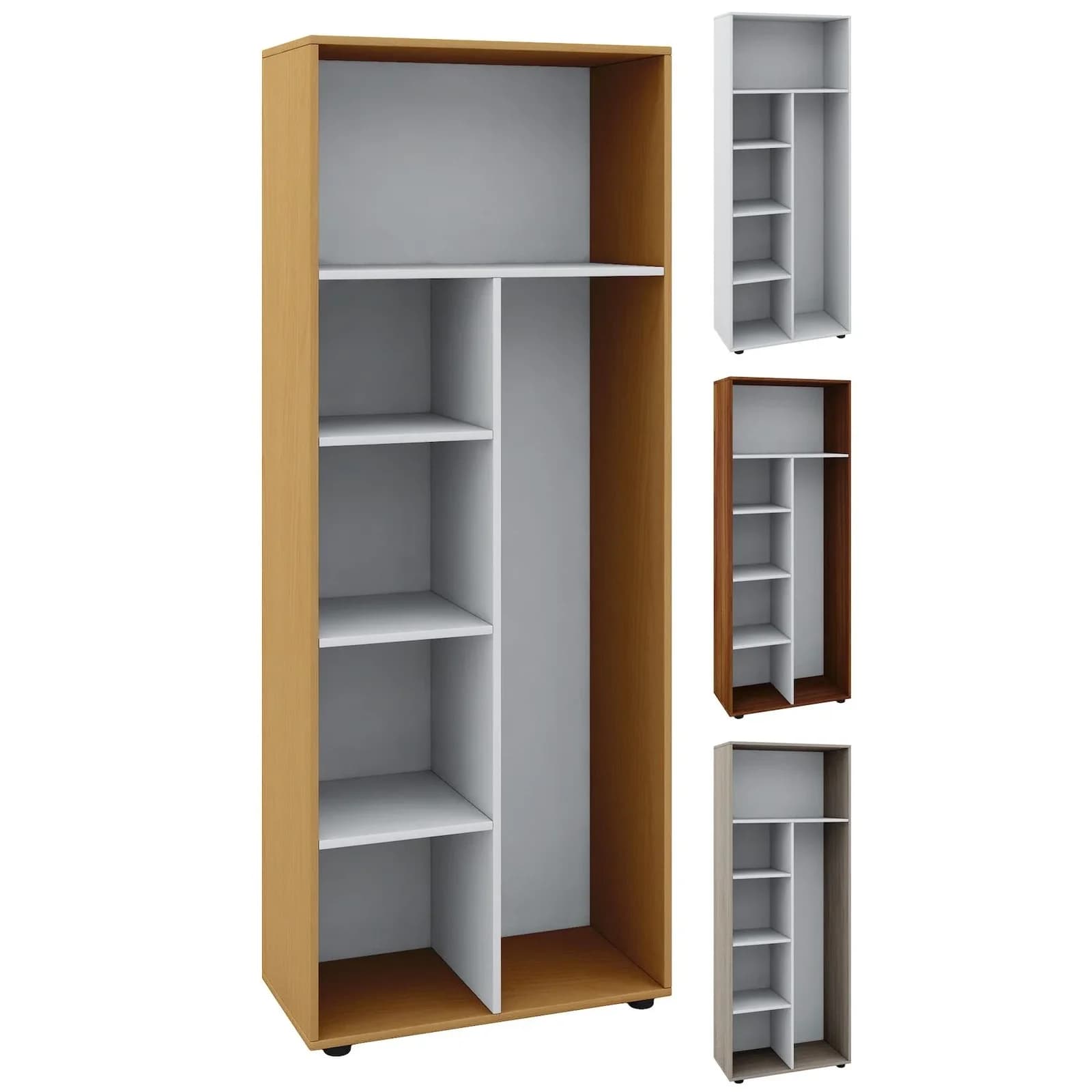 VCM Mehrzweckschrank Vandol Holz Braun 6 Fächer Putzschrank