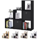 VCM Standregal Nitas Schwarz 6 Fächer Holzstruktur Bild 1